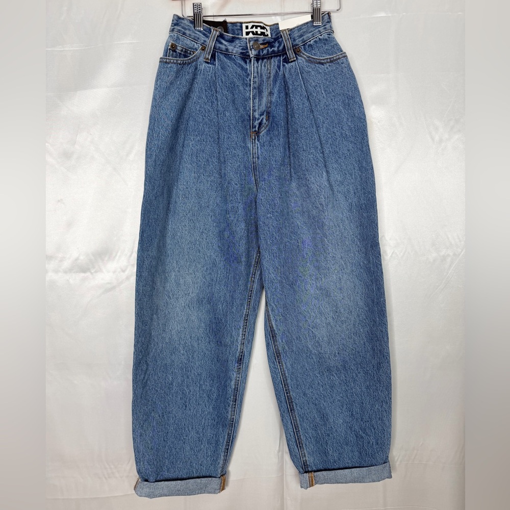 High-Rise Blue Cropped Women's Jeans